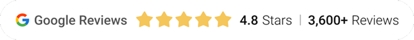 4.8 starts, 3,600+ Google reviews